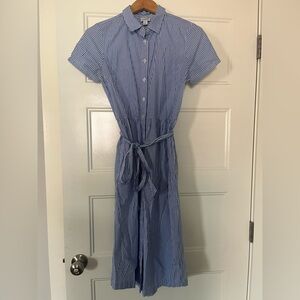 J.Crew Classic Blue and White Striped Dress